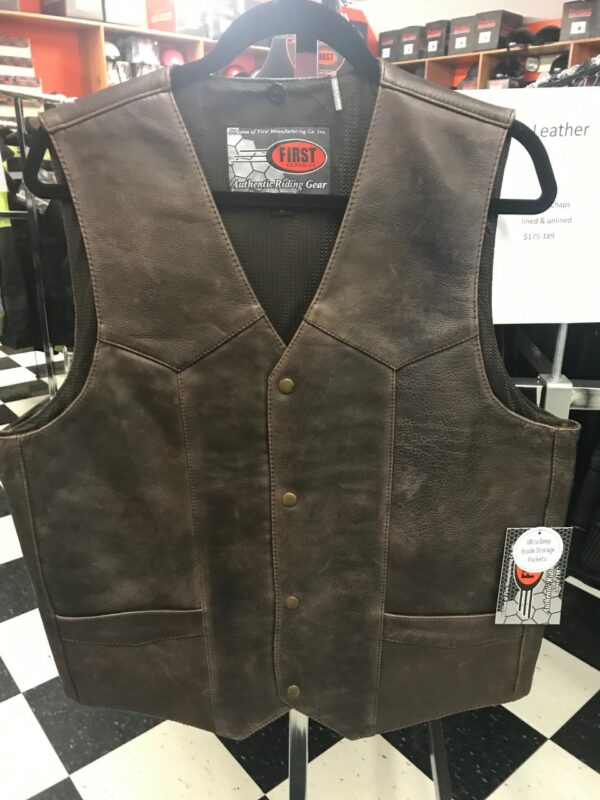 Mens Texan Leather Vest – Kustom Creations Cycle Shop